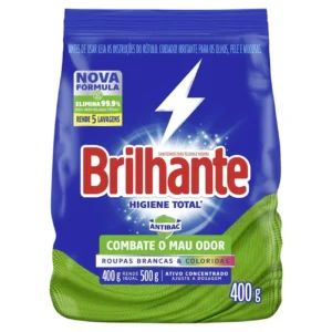 Detergente em Pó Brilhante Higiene Total 400g