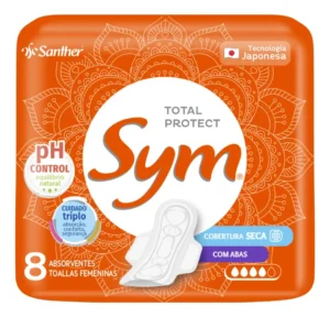 Absorvente Sym Seca C/abas Total Proteção 8un
