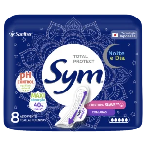 Absorvente Sym Suave C/abas Total Protect 8un
