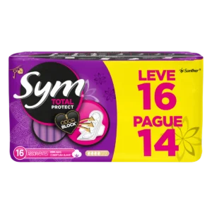 Absorvente Sym Cobertura Suave C/abas Leve 16 Pague 14un