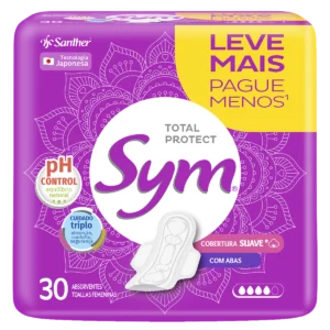 Abssorvemte Sym Cobertura Suave C/abas Total Protect com 30un