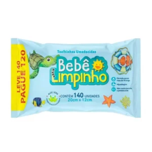 Lenço Umedecidos Bebê Limpinho 140un