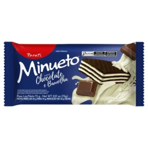 Biscoito Wafer Parati Minueto 73g Choc / Baunilha