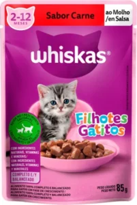 Ração P/ Gato Whiskas Filhote Carne 85g